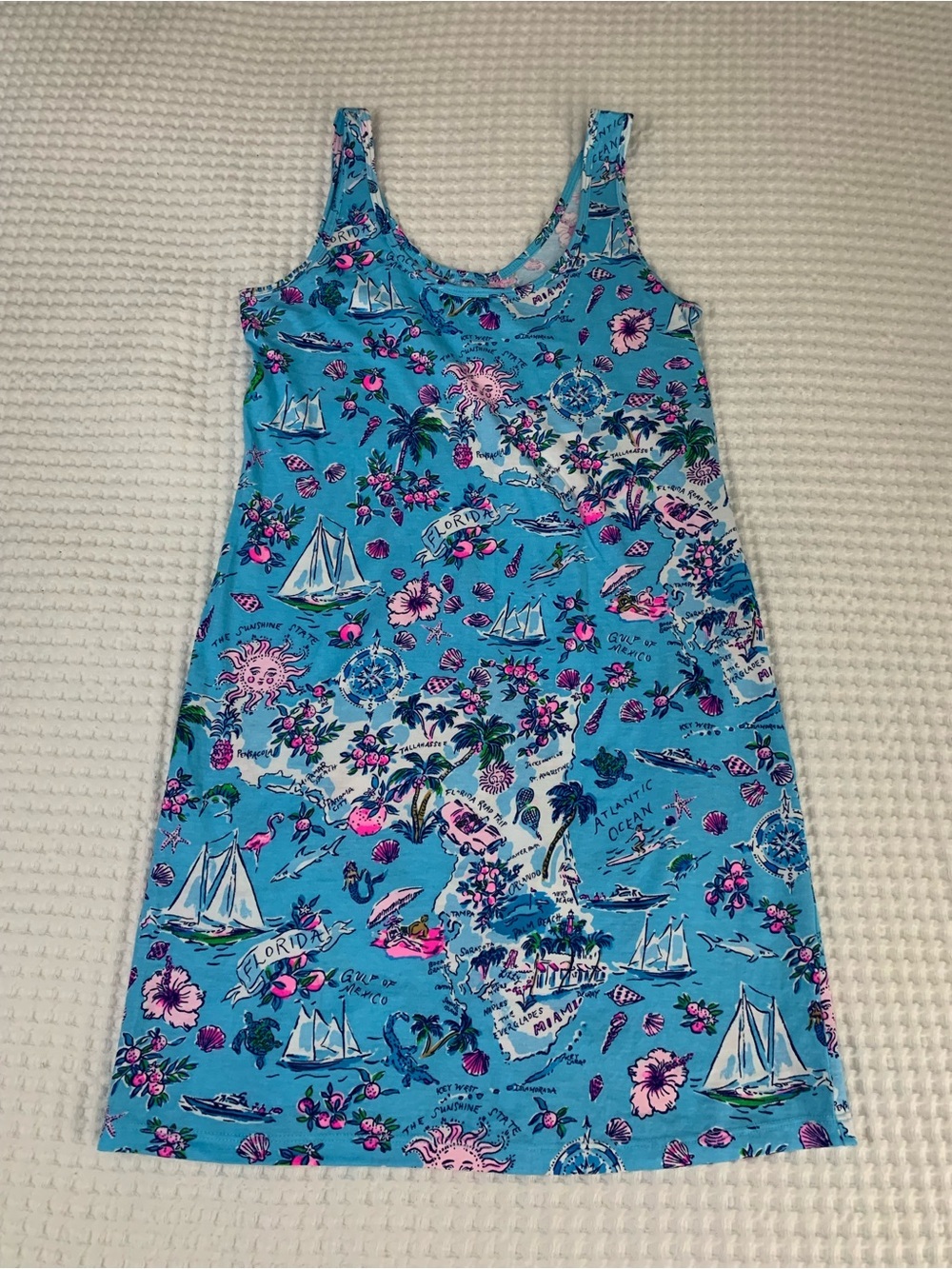 EUC Lilly Pulitzer Dress Lilly Loves Florida Pattern Size Extra Small